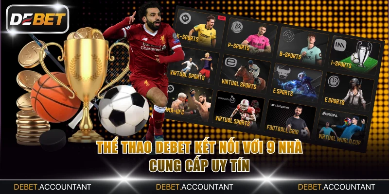 Thể thao DEBET kết nối với 9 nhà cung cấp uy tín